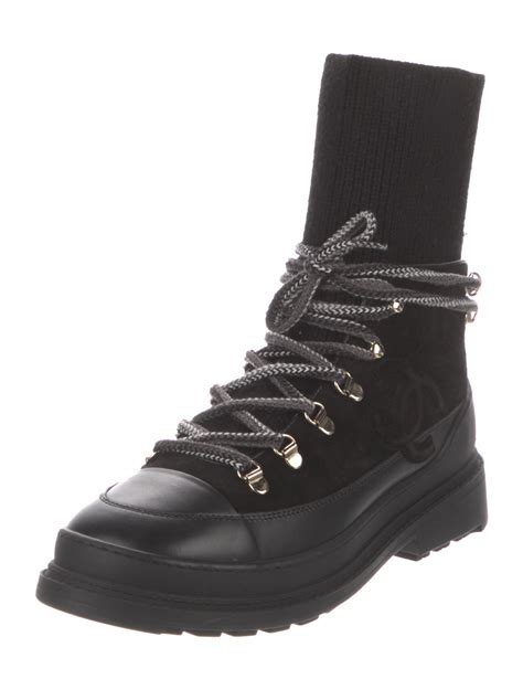 chanel combat boots women's|Chanel interlocking boots.